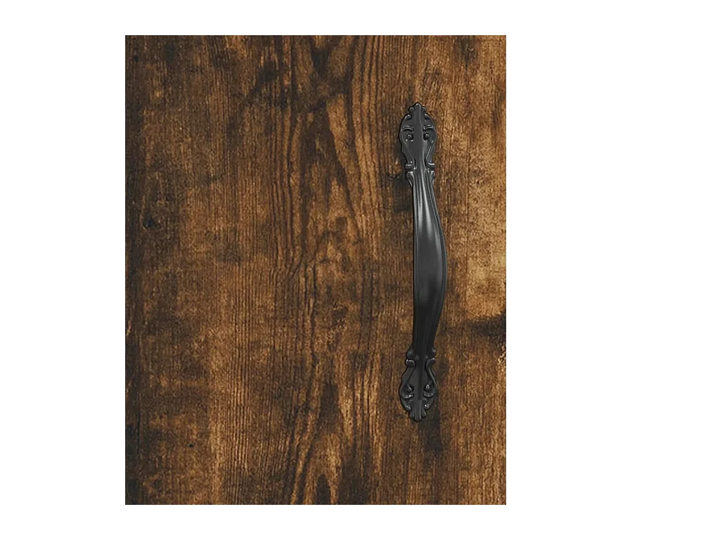 Buffet haut Chêne fumé 34,5x34x180 cm Bois d'ingénierie