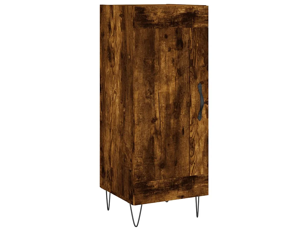 Aparador de madera contrachapada roble ahumado 34,5x34x180 cm