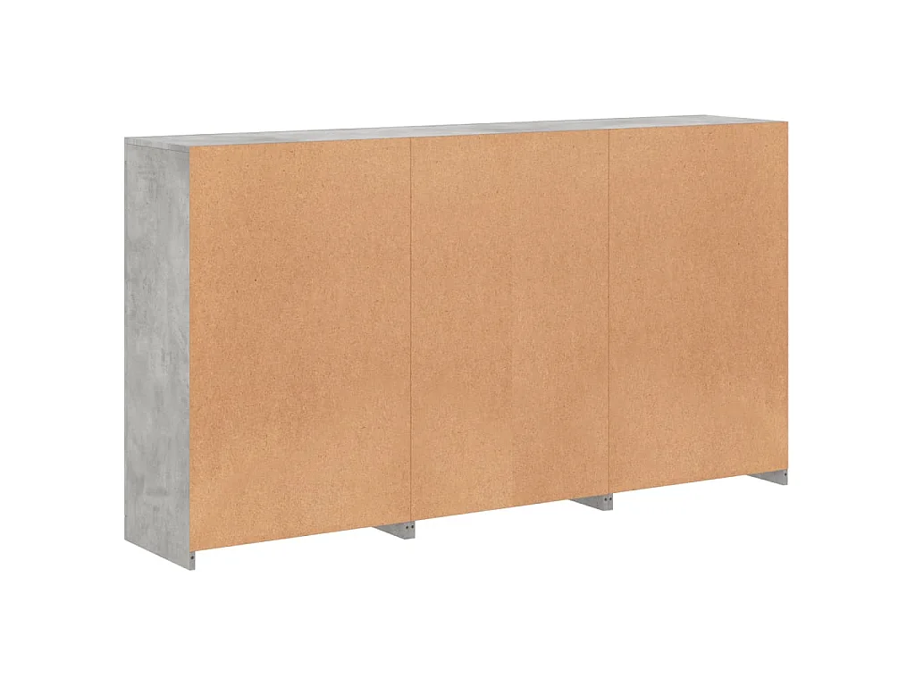 Buffet avec lumières LED gris béton 181,5x37x100 cm