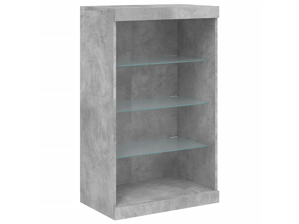 Buffet avec lumières LED gris béton 181,5x37x100 cm