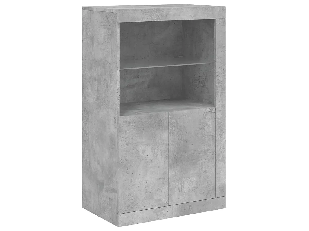 Buffet avec lumières LED gris béton 181,5x37x100 cm