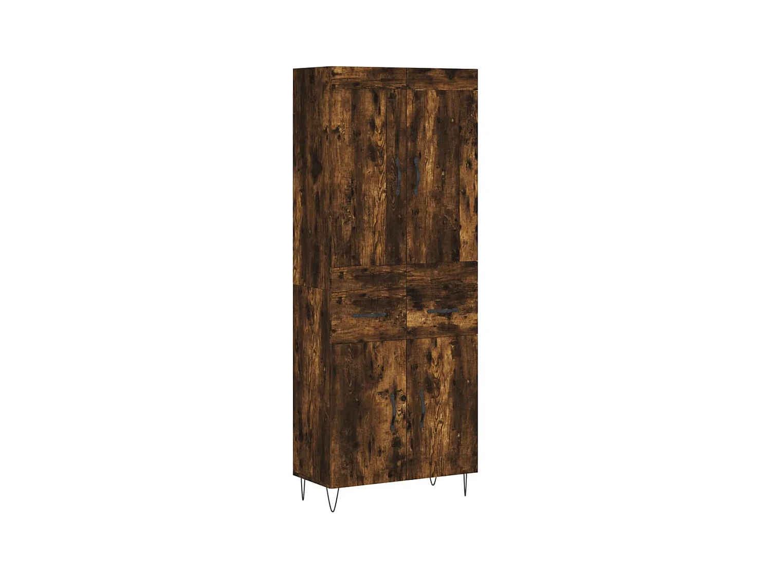 Buffet haut Chêne fumé 69,5x34x180 cm Bois d'ingénierie