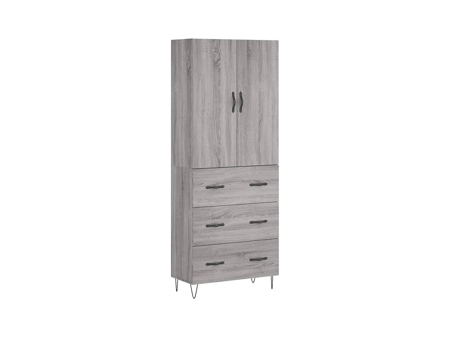 Buffet haut Sonoma gris 69,5x34x180 cm Bois d'ingénierie
