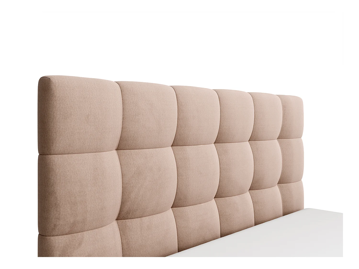 Lit coffre 180 x 200 cm - Velours - Beige + Matelas - MIRDAL de Pascal Morabito