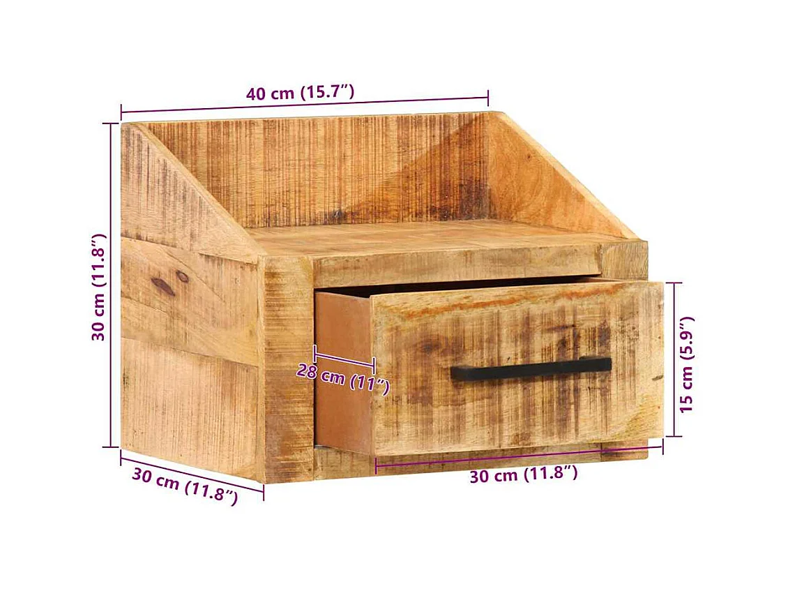 Cabinet de chevet avec tiroir Marron 40 x 30 x 30 cm