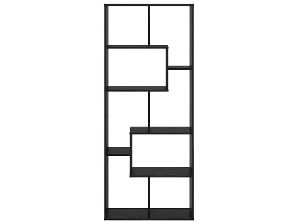 Boekenkast Zwart Eiken 67 x 25 x 162 cm Bewerkt hout