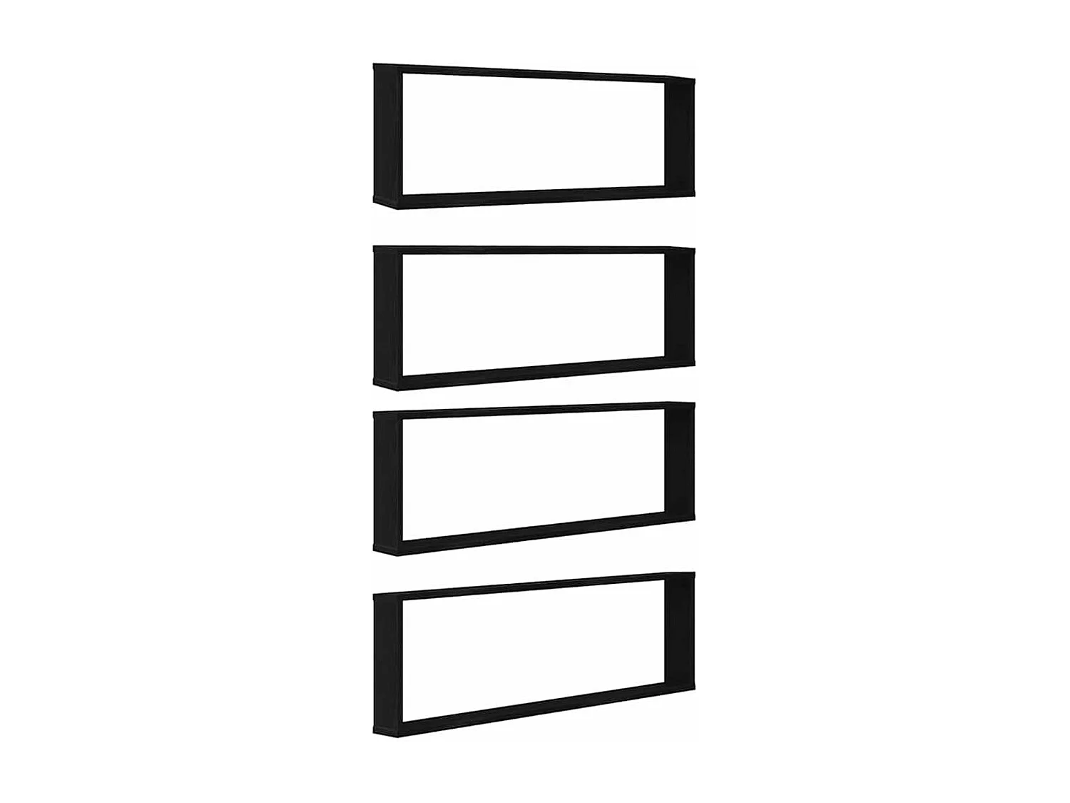 Wandrekken Kubusvormige 4 st 100x15x30 cm spaanplaat zwart