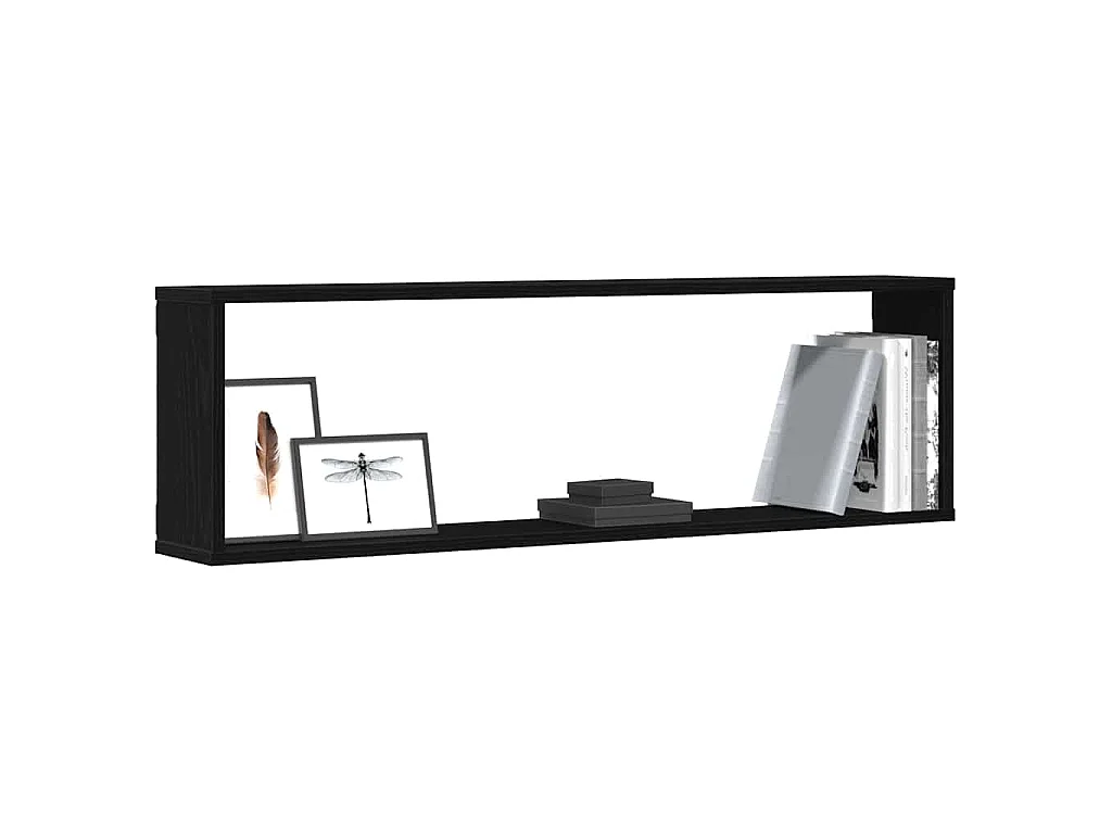 Wandrekken Kubusvormige 4 st 100x15x30 cm spaanplaat zwart