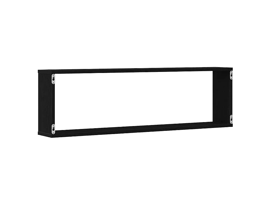 Wandrekken Kubusvormige 4 st 100x15x30 cm spaanplaat zwart