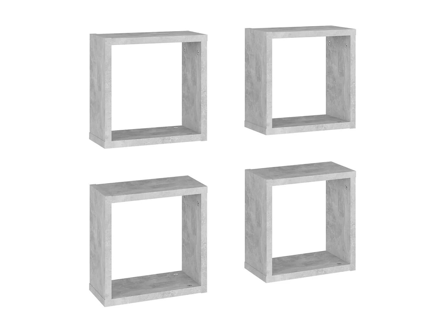 Étagères cube murales 4 pcs Gris béton 30x15x30 cm