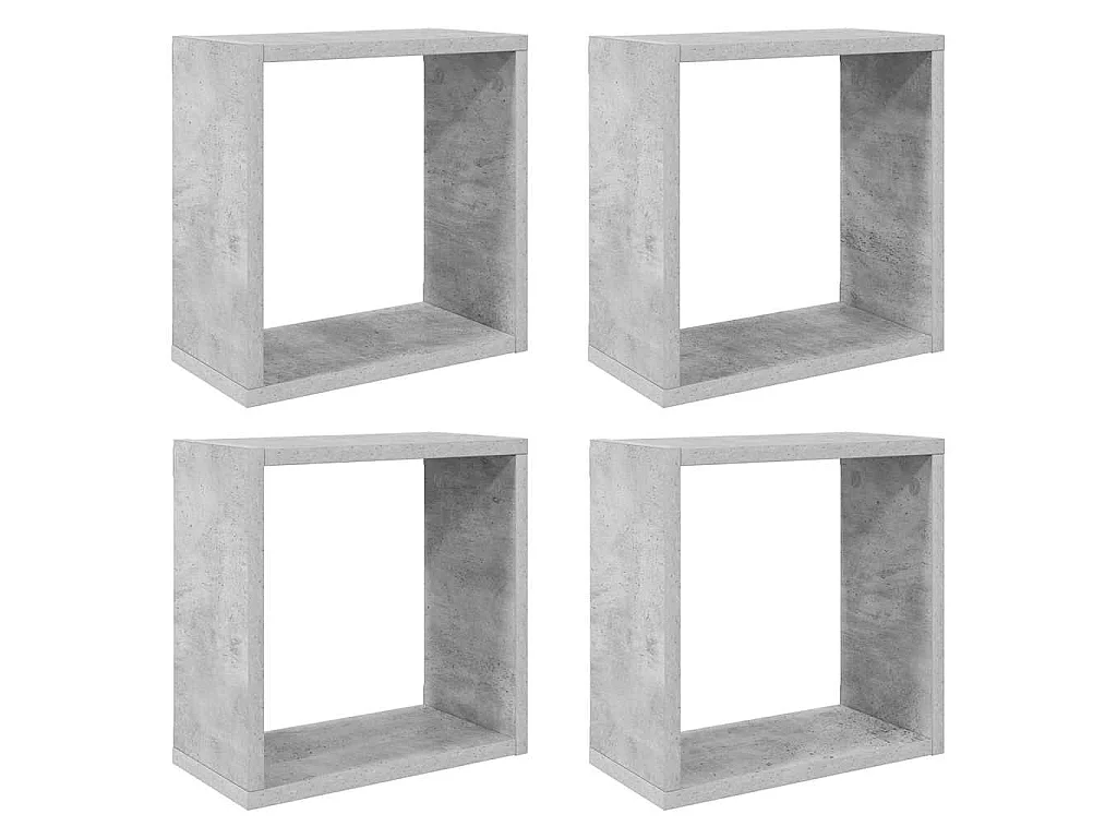 Mensole Parete a Cubo 4 pz Grigio Cemento 30x15x30 cm