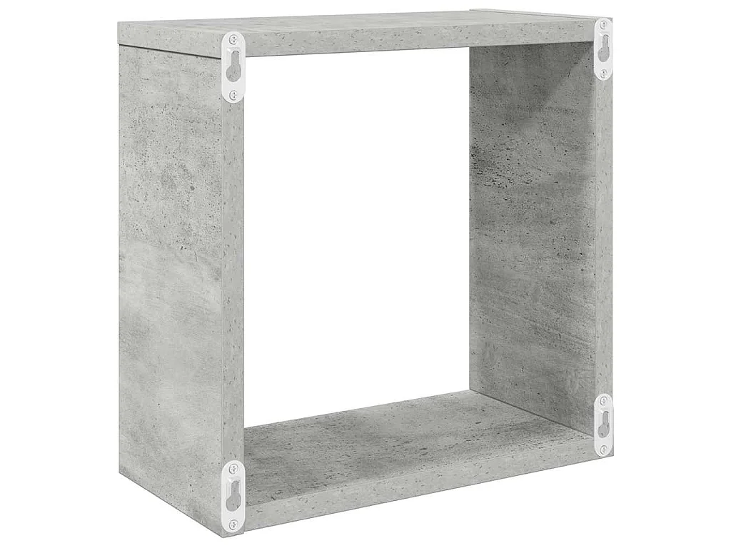 Mensole Parete a Cubo 4 pz Grigio Cemento 30x15x30 cm