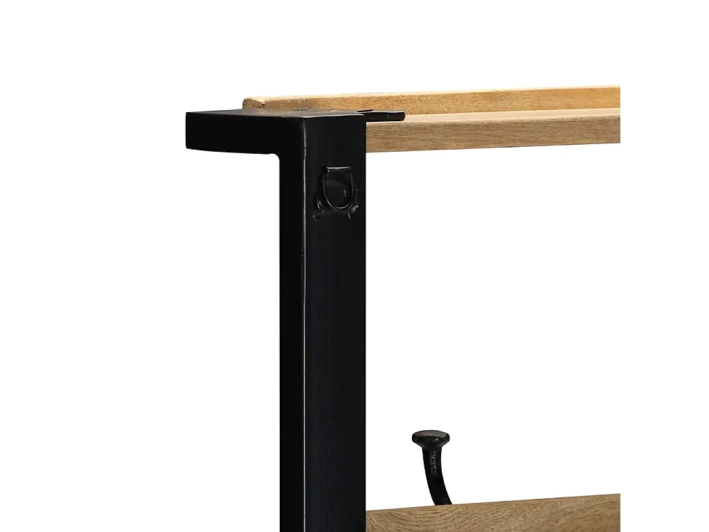 Porte-vêtements 80x40x190 cm bois de manguier massif brut