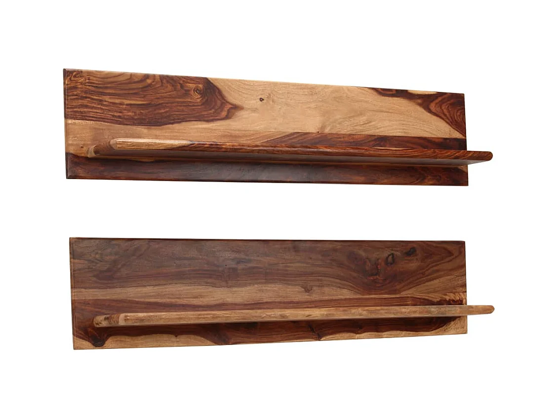 Étagères murales 2 pcs 118 x 26 x 20 cm Bois de Sesham massif