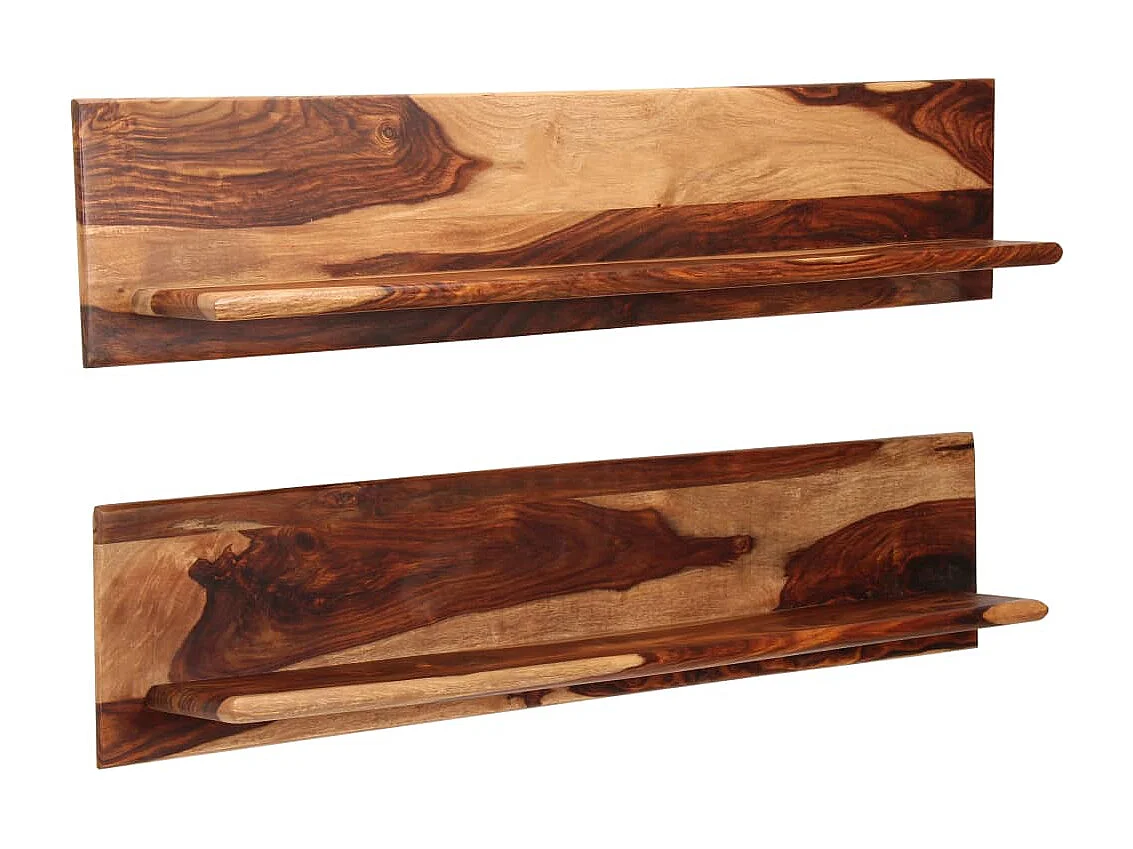 Étagères murales 2 pcs 118 x 26 x 20 cm Bois de Sesham massif