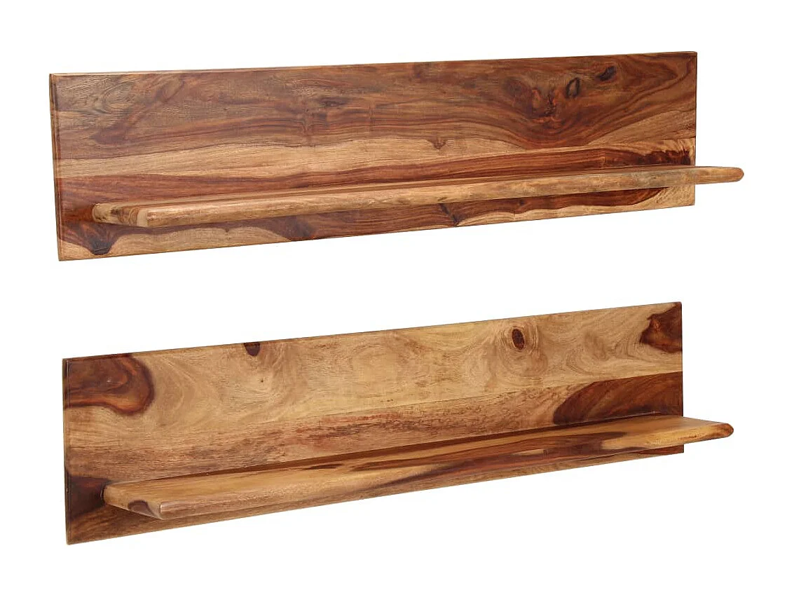 Étagères murales 2 pcs 118 x 26 x 20 cm Bois de Sesham massif