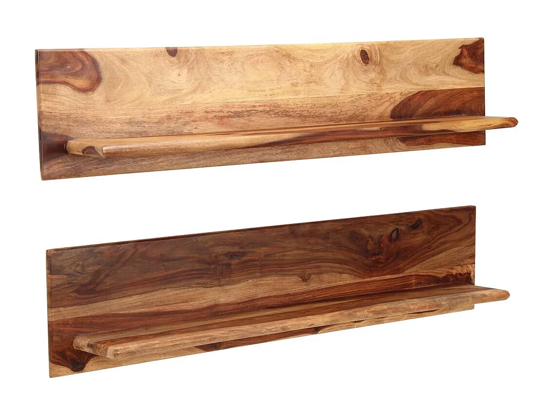 Étagères murales 2 pcs 118 x 26 x 20 cm Bois de Sesham massif