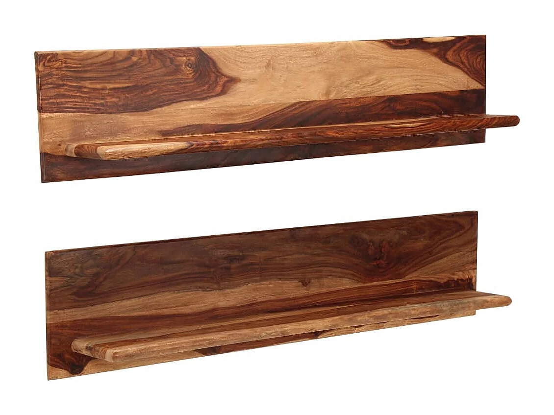 Étagères murales 2 pcs 118 x 26 x 20 cm Bois de Sesham massif