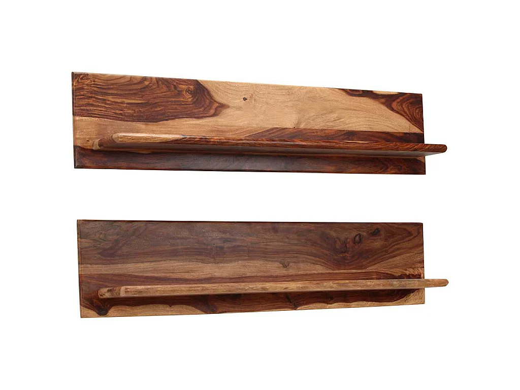 Mensole 2 pz 118x26x20 cm in Legno Massello di Acacia