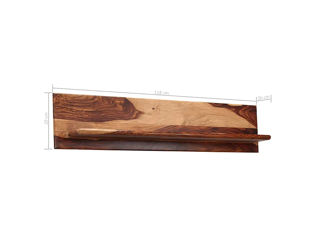 Mensole 2 pz 118x26x20 cm in Legno Massello di Acacia