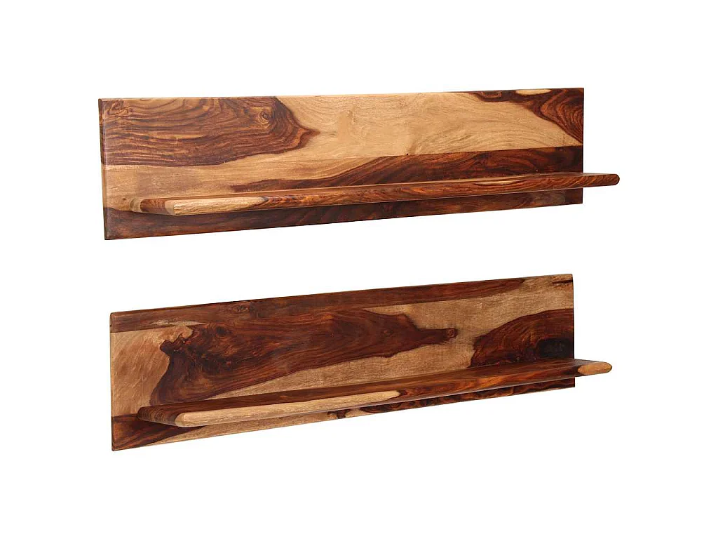 Mensole 2 pz 118x26x20 cm in Legno Massello di Acacia
