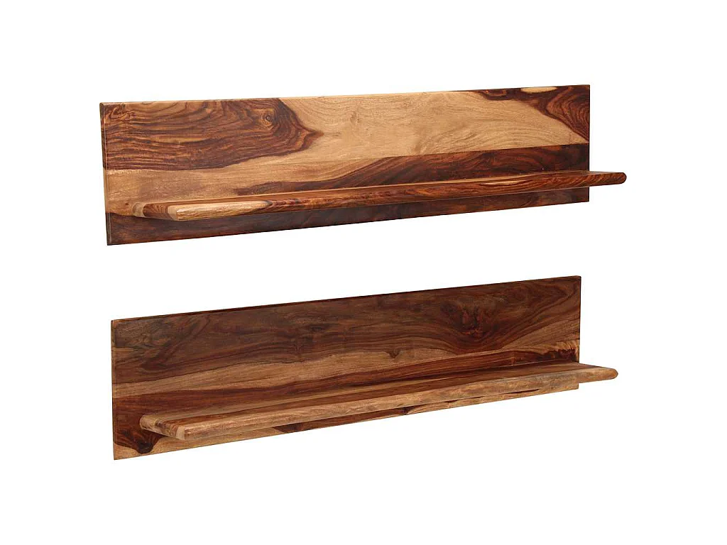 Mensole 2 pz 118x26x20 cm in Legno Massello di Acacia