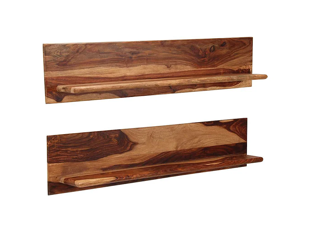 Étagères murales 2 pcs 118 x 26 x 20 cm Bois de Sesham massif