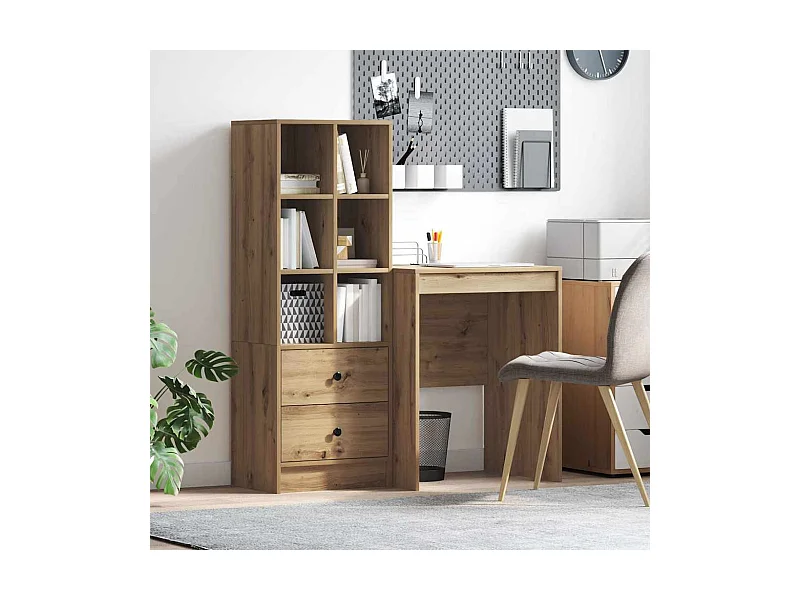 Schreibtisch mit Stauraum 2 pcs Artisan-Eiche 60 x 50 x 76 cm