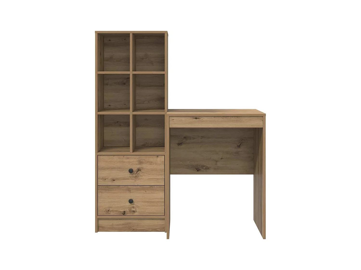 Bureau avec rangement 2 pcs chêne artisanal Bois d'ingénierie