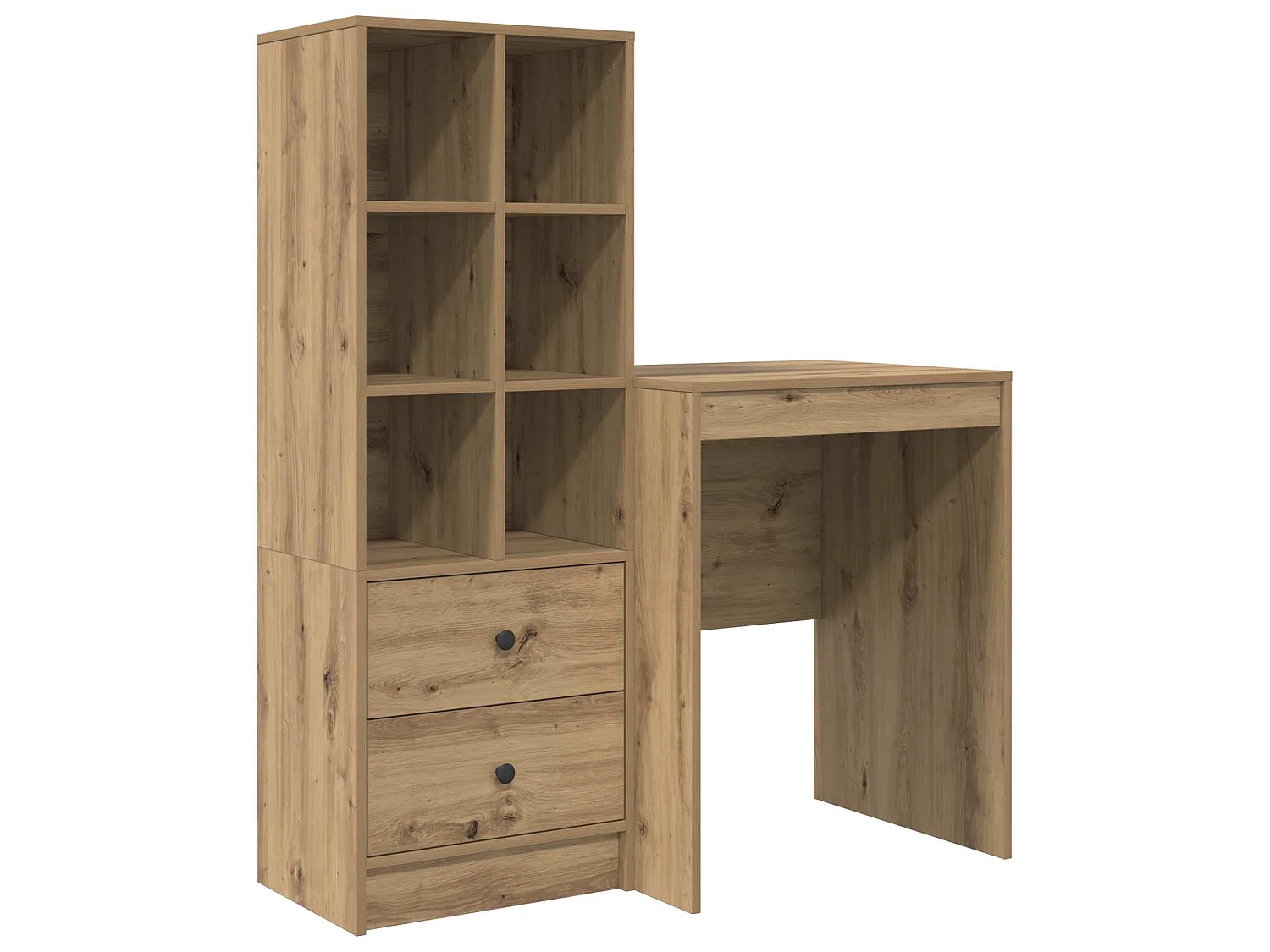 Schreibtisch mit Schubladen mit Regal 2 pcs Artisan-Eiche