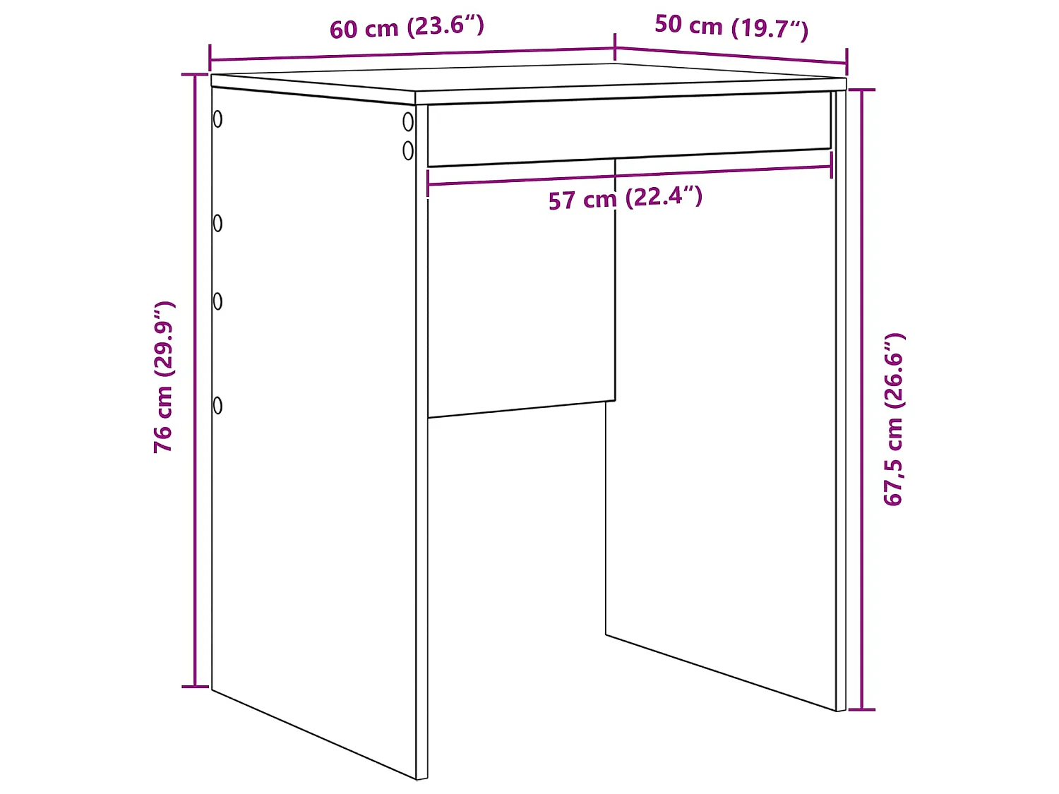 Schreibtisch mit Schubladen mit Regal 2 pcs Artisan-Eiche