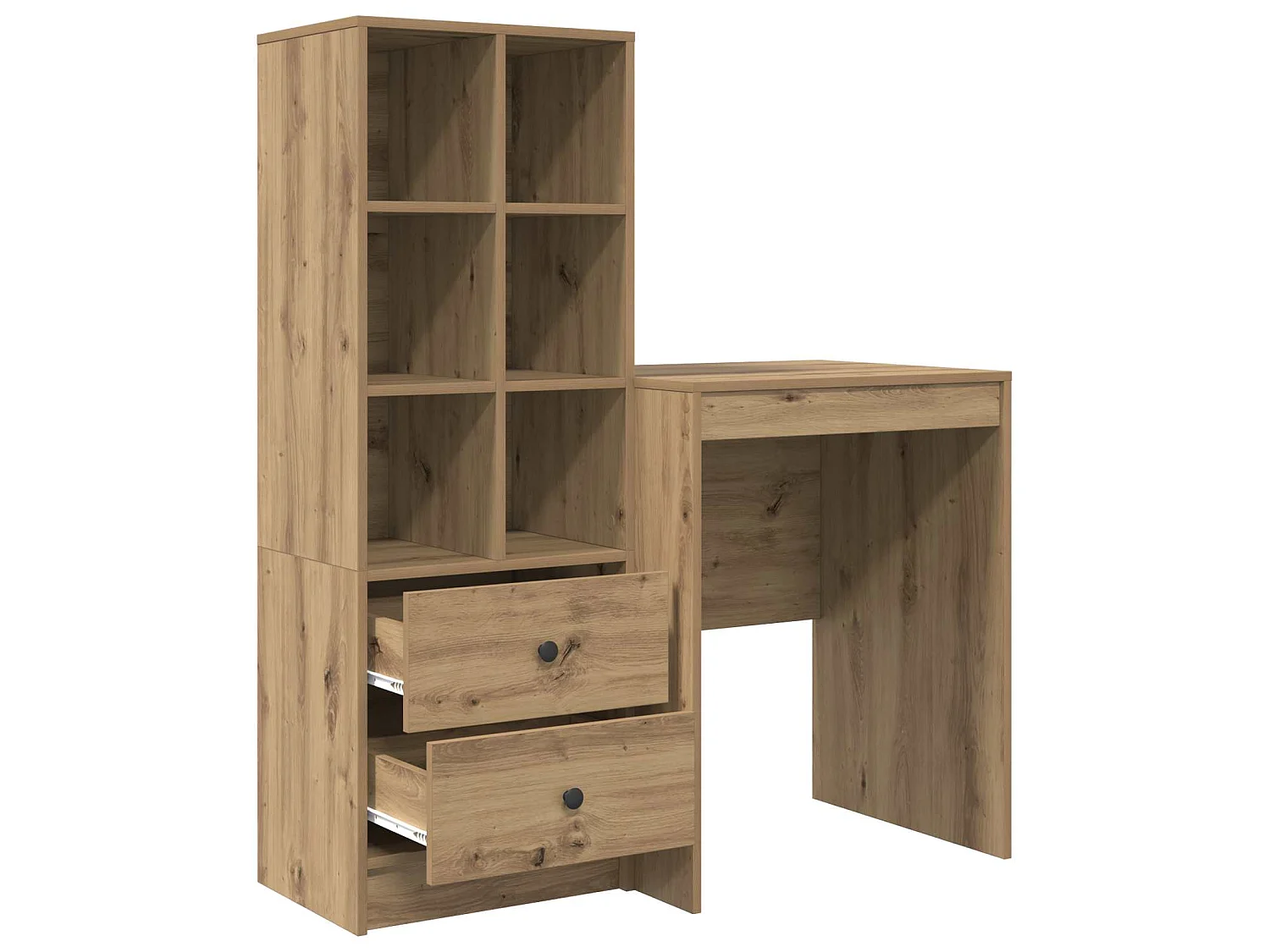 Schreibtisch mit Schubladen mit Regal 2 pcs Artisan-Eiche