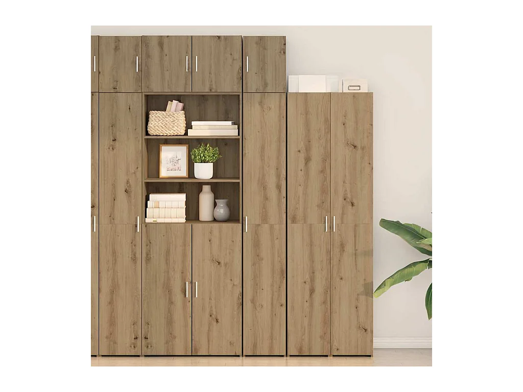 Cabinet de rangement slim chêne artisanal 30 x 42.5 x 225 cm