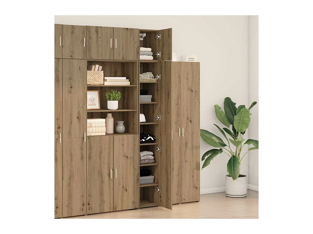 Cabinet de rangement slim chêne artisanal 30 x 42.5 x 225 cm