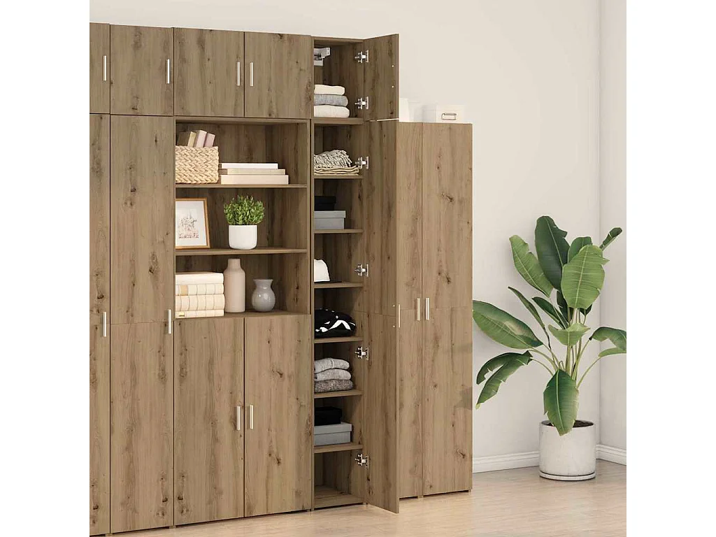 Armoire de rangement 2 pièces avec étagères 2 pcs