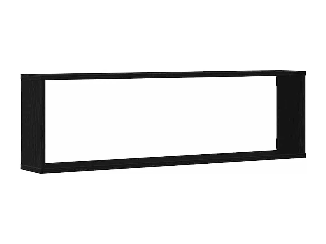 Mensole Parete Cubo 2 pz Rovere Nero 100x15x30 cm Multistrato