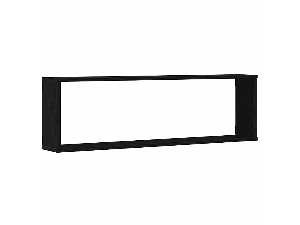Wandrekken Kubusvormig 2 st 100x15x30 cm spaanplaat zwart