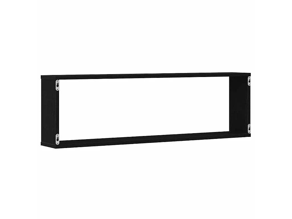 Wandrekken Kubusvormig 2 st 100x15x30 cm spaanplaat zwart