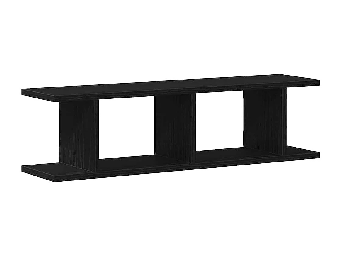 Wandplanken 2 st 75x18x20 cm spaanplaat zwart eikenkleurig