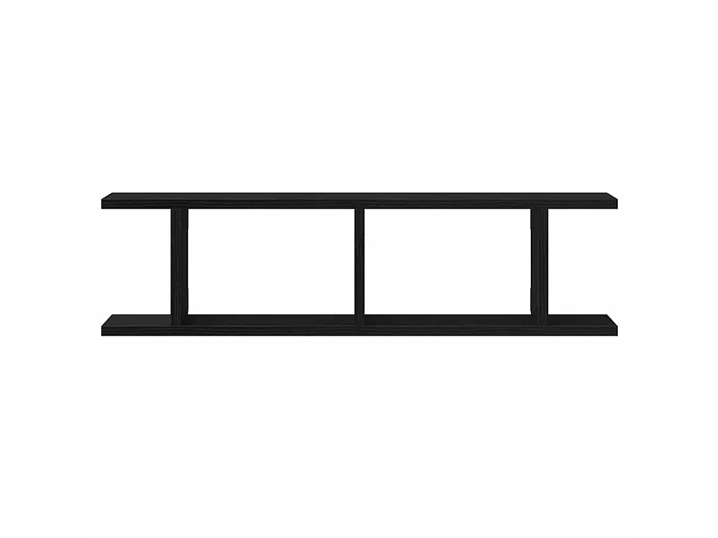 Wandplanken 2 st 75x18x20 cm spaanplaat zwart eikenkleurig