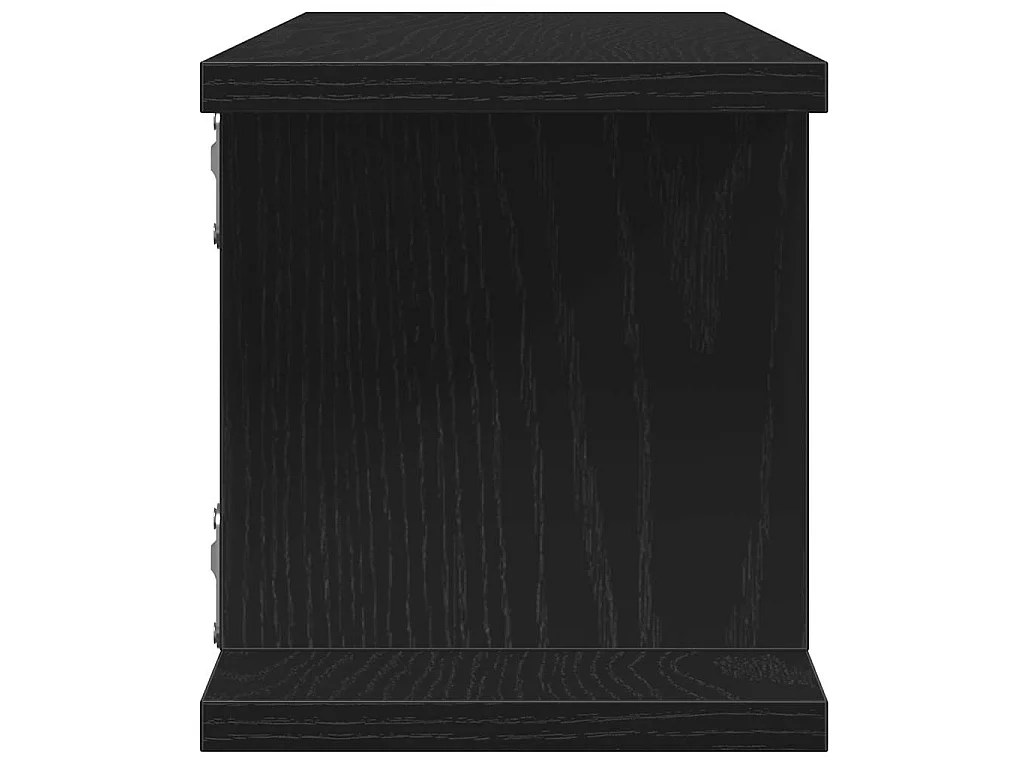 Wandplanken 2 st 75x18x20 cm spaanplaat zwart eikenkleurig