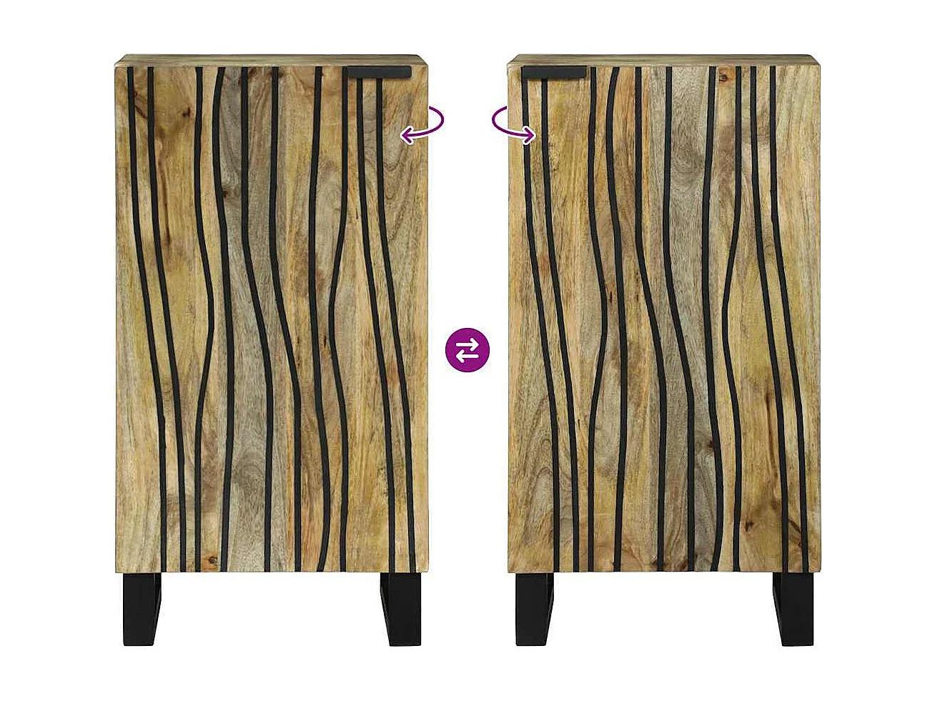 Dressoir Bruin 40 x 33 x 75 cm massief mangohout