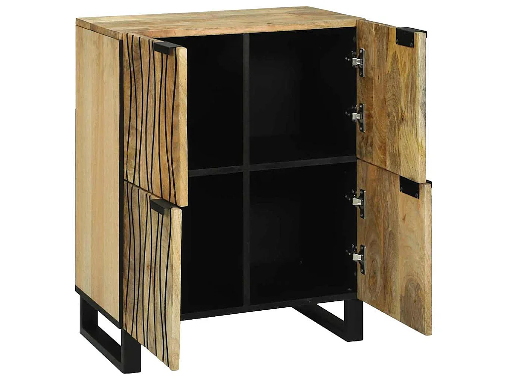 Sideboard Braun 60 x 33 x 75 cm massives Mangoholz