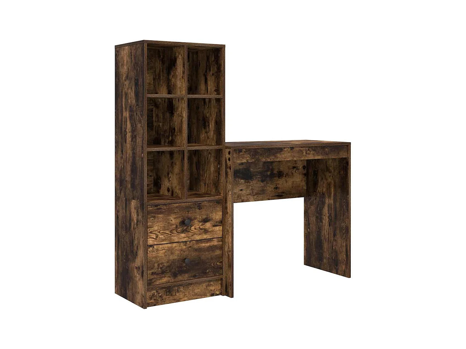 Bureau avec rangement 2 pcs Chêne fumé 80 x 40 x 76 cm