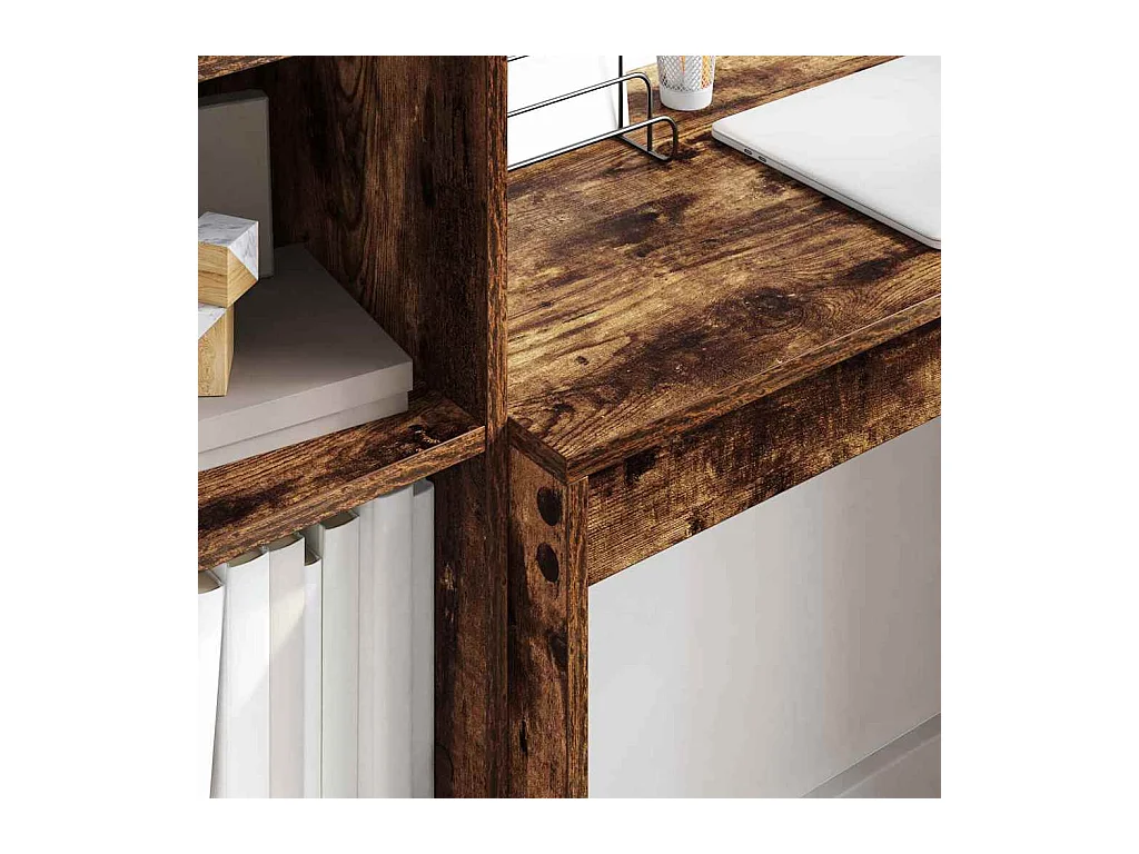 Bureau avec rangement 2 pcs Chêne fumé 80 x 40 x 76 cm