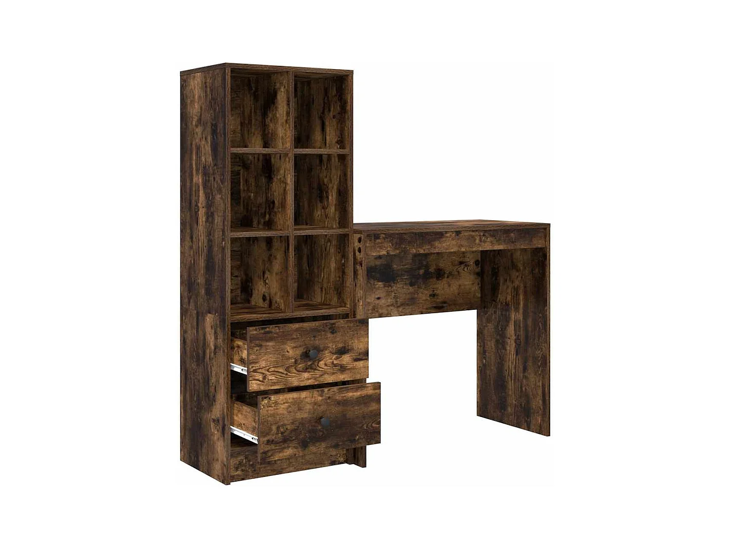 Bureau avec rangement 2 pcs Chêne fumé 80 x 40 x 76 cm