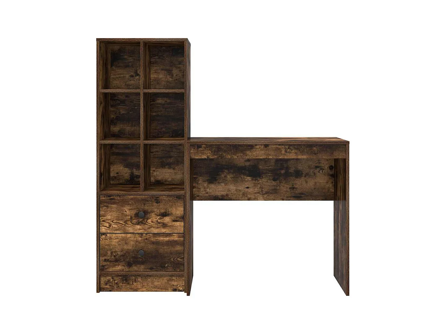 Bureau avec rangement 2 pcs Chêne fumé 80 x 40 x 76 cm