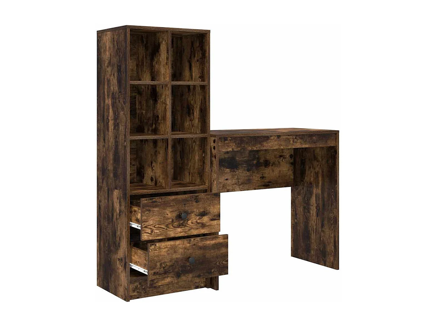 Mesa com gaveta 2 pcs Carvalho Defumado