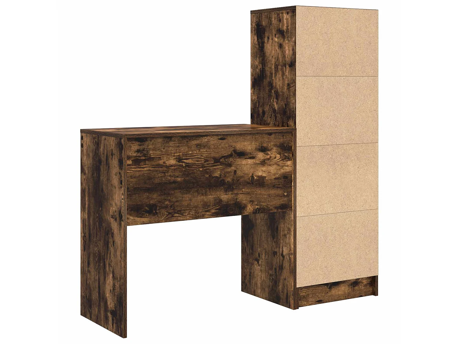 Bureau met lade met plank met opslag 2 pcs Gerookt eiken