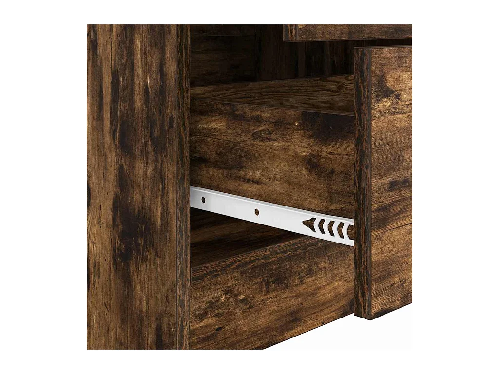 Schreibtisch mit Stauraum mit Regal 2 pcs Geräucherte Eiche